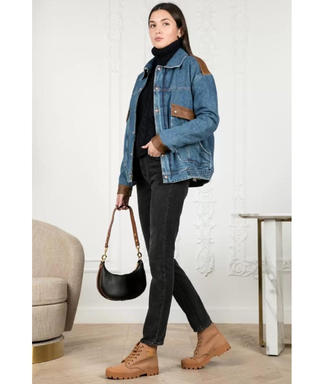 CELINE Черные хлопковые джинсы слим, фото 6