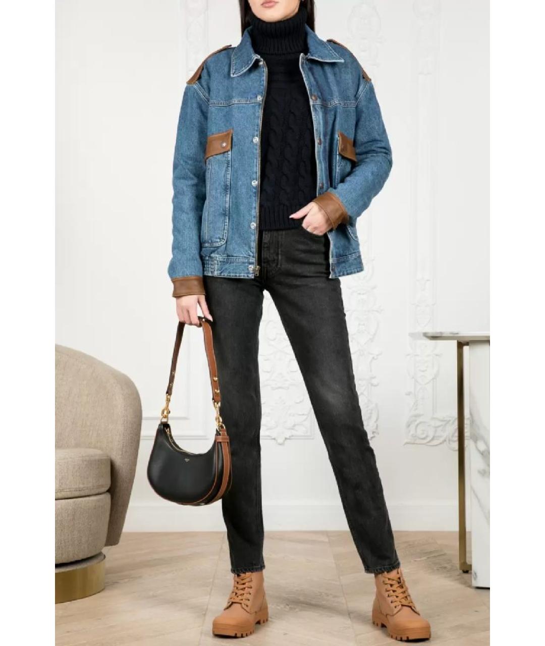 CELINE Черные хлопковые джинсы слим, фото 7