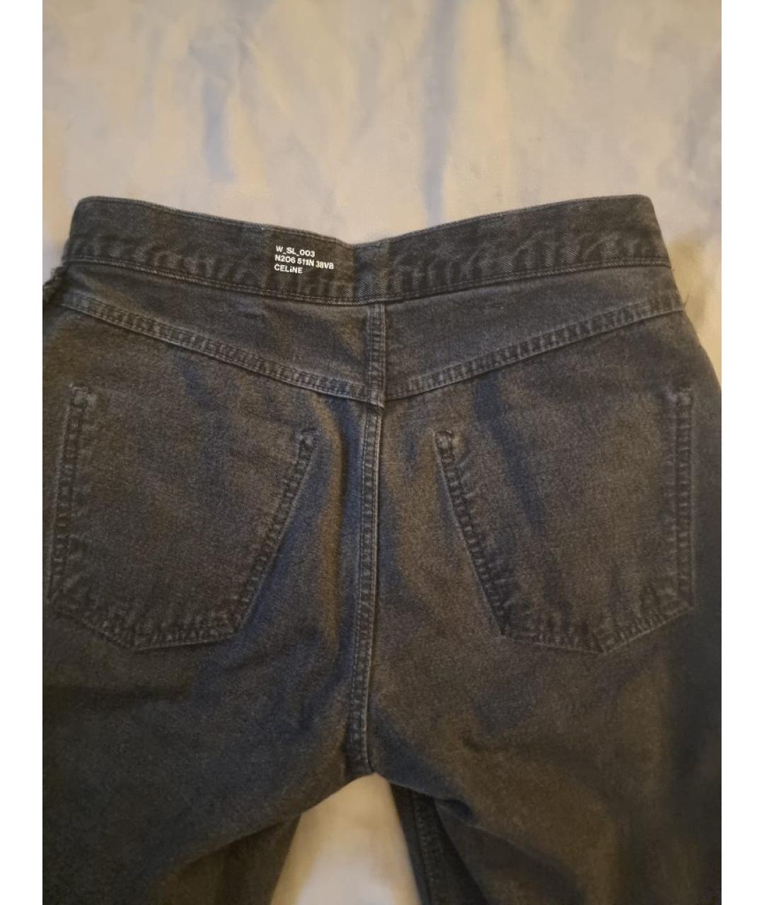 CELINE Черные хлопковые джинсы слим, фото 3