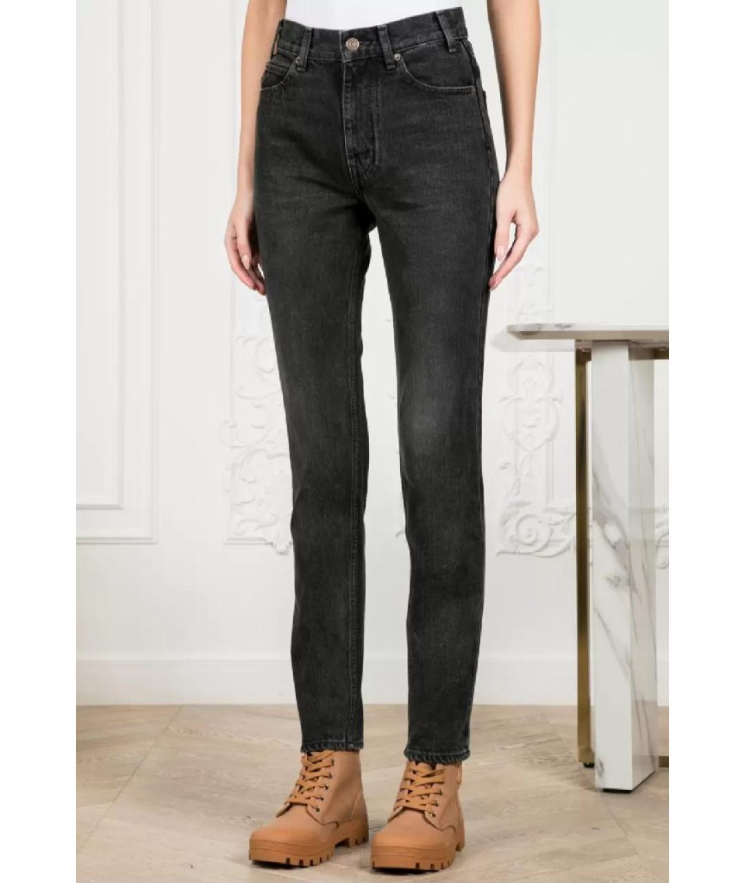 CELINE Черные хлопковые джинсы слим, фото 5