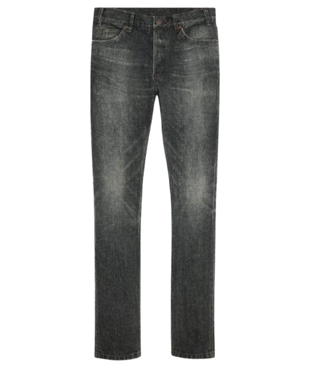 CELINE Черные хлопковые джинсы слим, фото 1