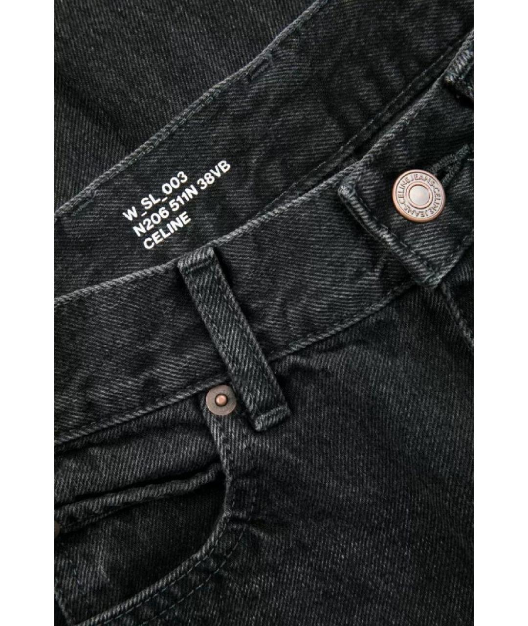 CELINE Черные хлопковые джинсы слим, фото 4