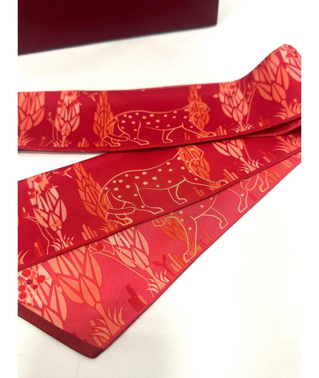 CARTIER Красный шелковый платок, фото 4