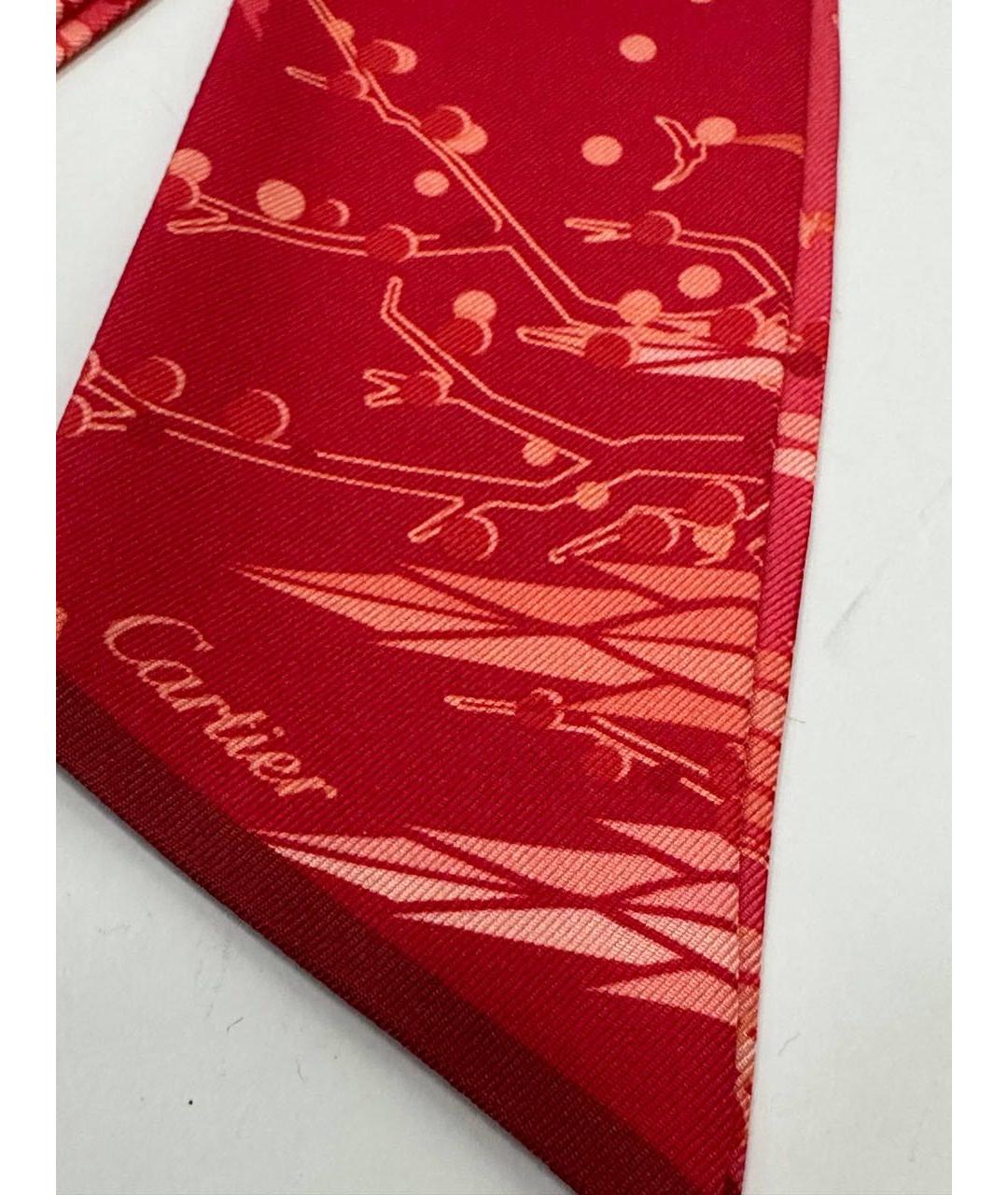 CARTIER Красный шелковый платок, фото 2