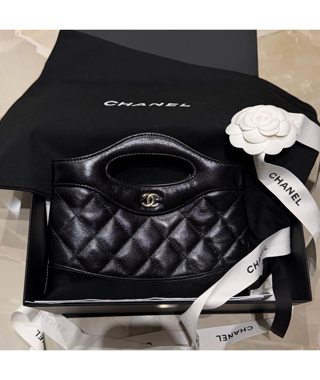 CHANEL Черная кожаная сумка через плечо, фото 3