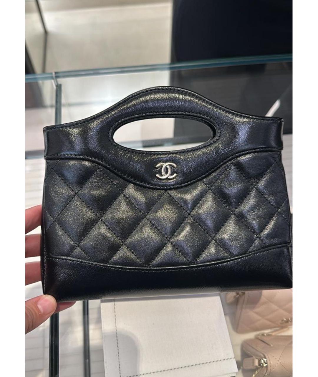 CHANEL Черная кожаная сумка через плечо, фото 3