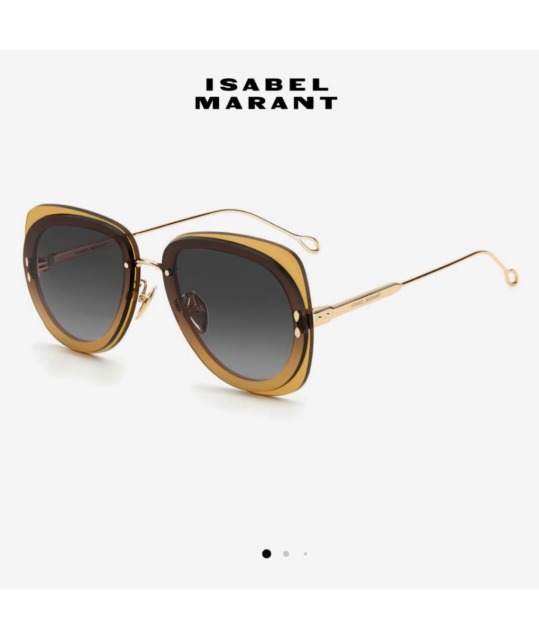 ISABEL MARANT Желтые металлические солнцезащитные очки, фото 5