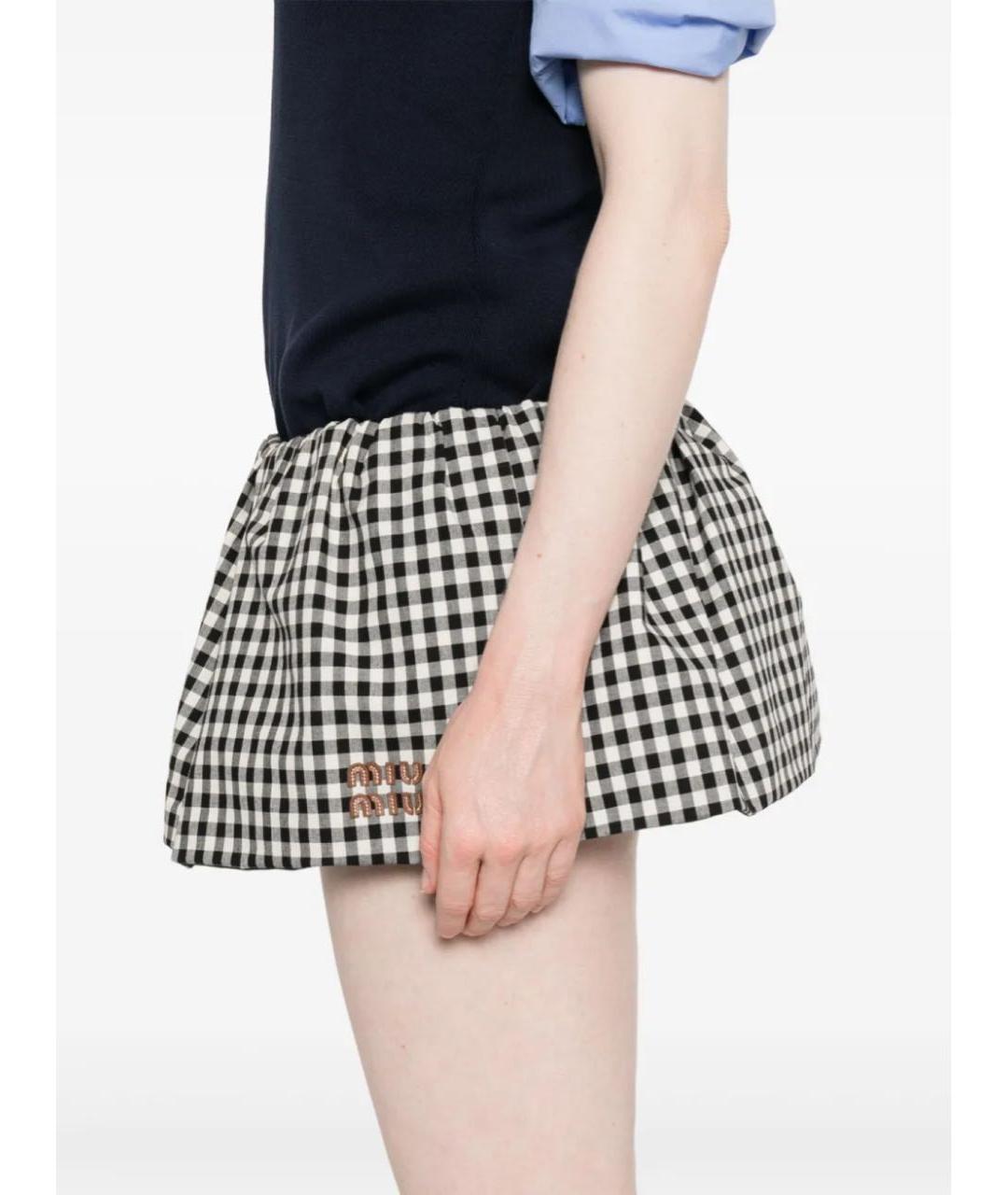 MIU MIU Белая хлопковая юбка-шорты, фото 2