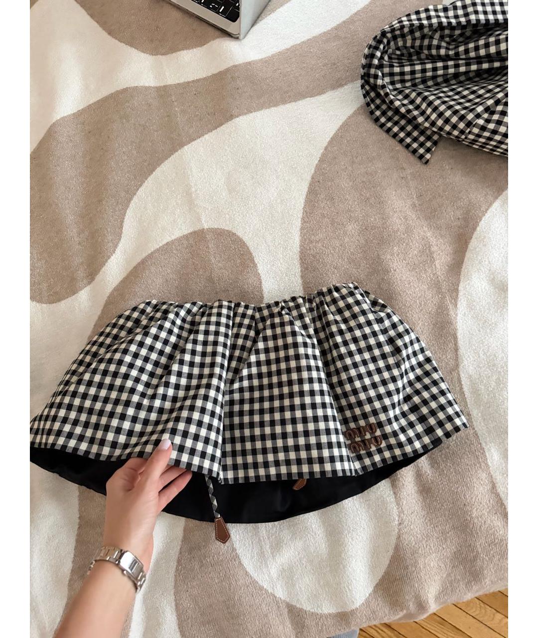 MIU MIU Белая хлопковая юбка-шорты, фото 3