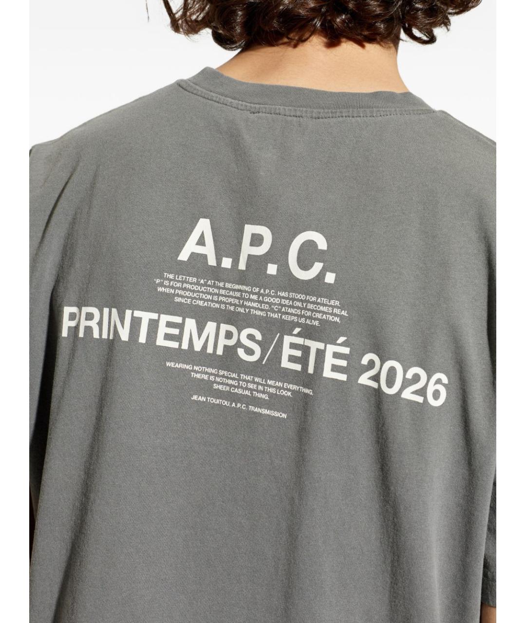 A.P.C. Серая хлопковая футболка, фото 5