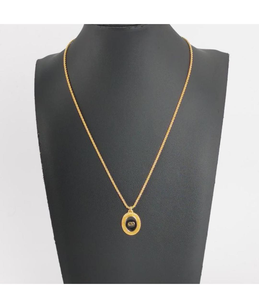 CHRISTIAN DIOR Черный позолоченный кулон, фото 2