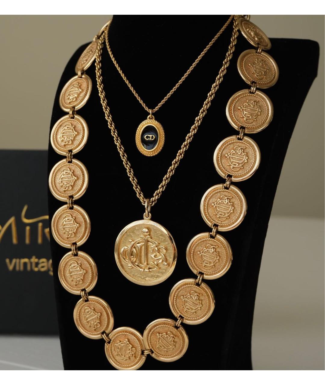 CHRISTIAN DIOR Черный позолоченный кулон, фото 8