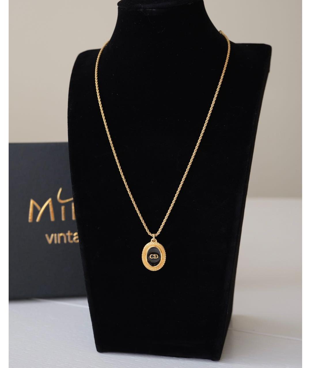 CHRISTIAN DIOR Черный позолоченный кулон, фото 6