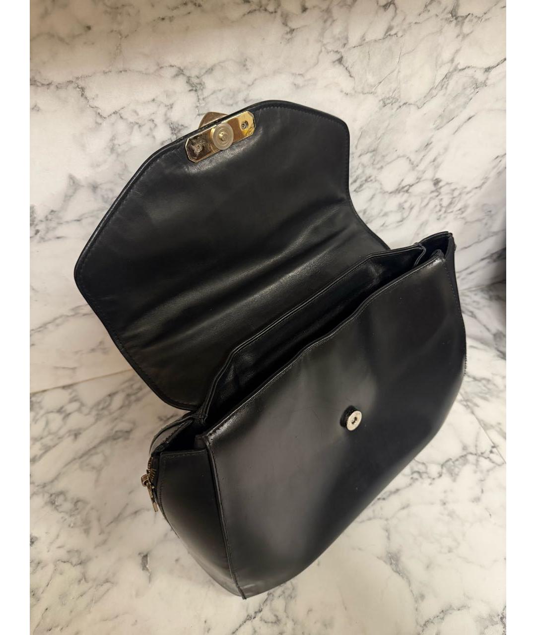 VERSACE COLLECTION Черная сумка с короткими ручками из лакированной кожи, фото 7