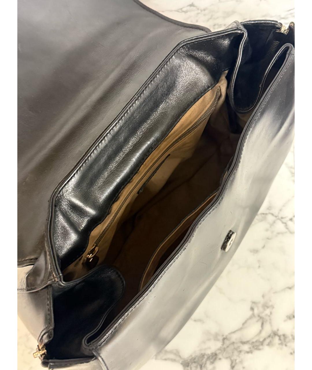 VERSACE COLLECTION Черная сумка с короткими ручками из лакированной кожи, фото 4