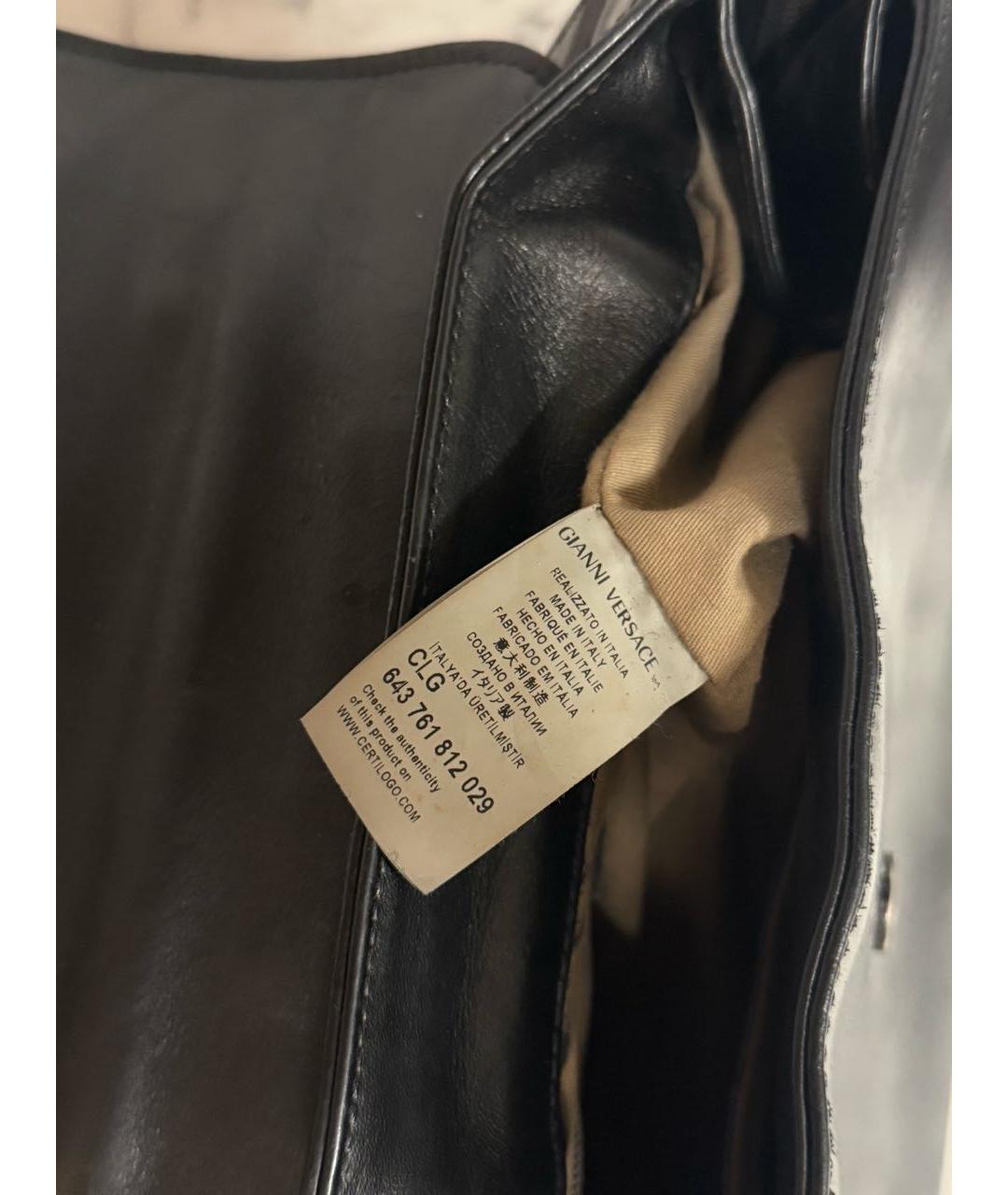 VERSACE COLLECTION Черная сумка с короткими ручками из лакированной кожи, фото 5