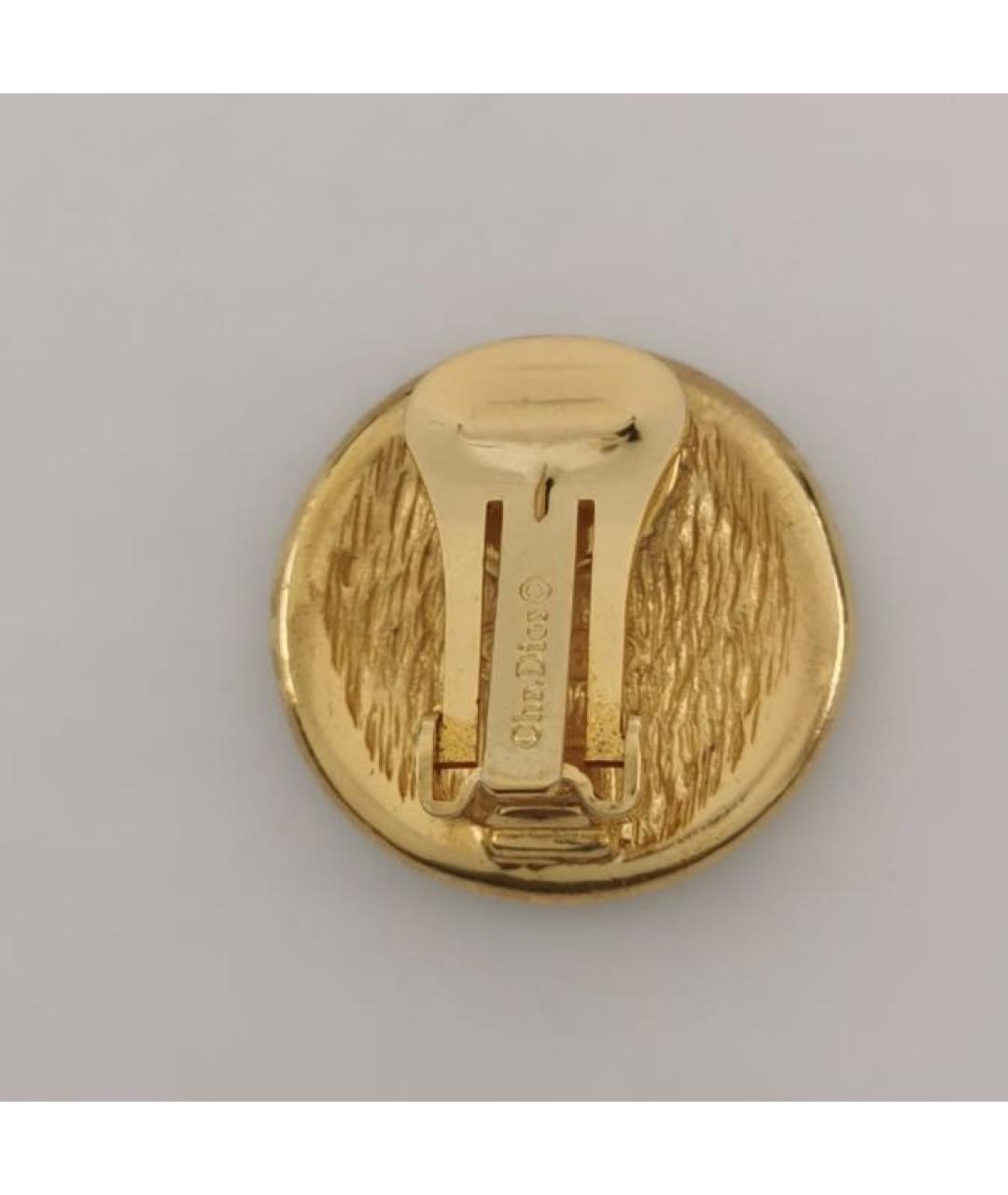 CHRISTIAN DIOR Черные позолоченные клипсы, фото 5