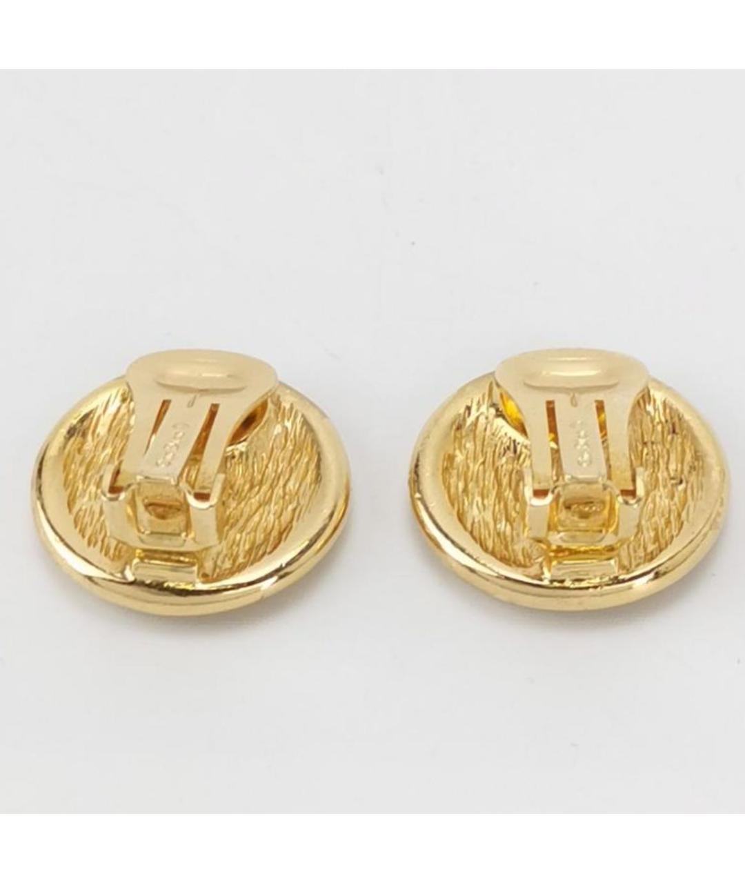 CHRISTIAN DIOR Черные позолоченные клипсы, фото 3