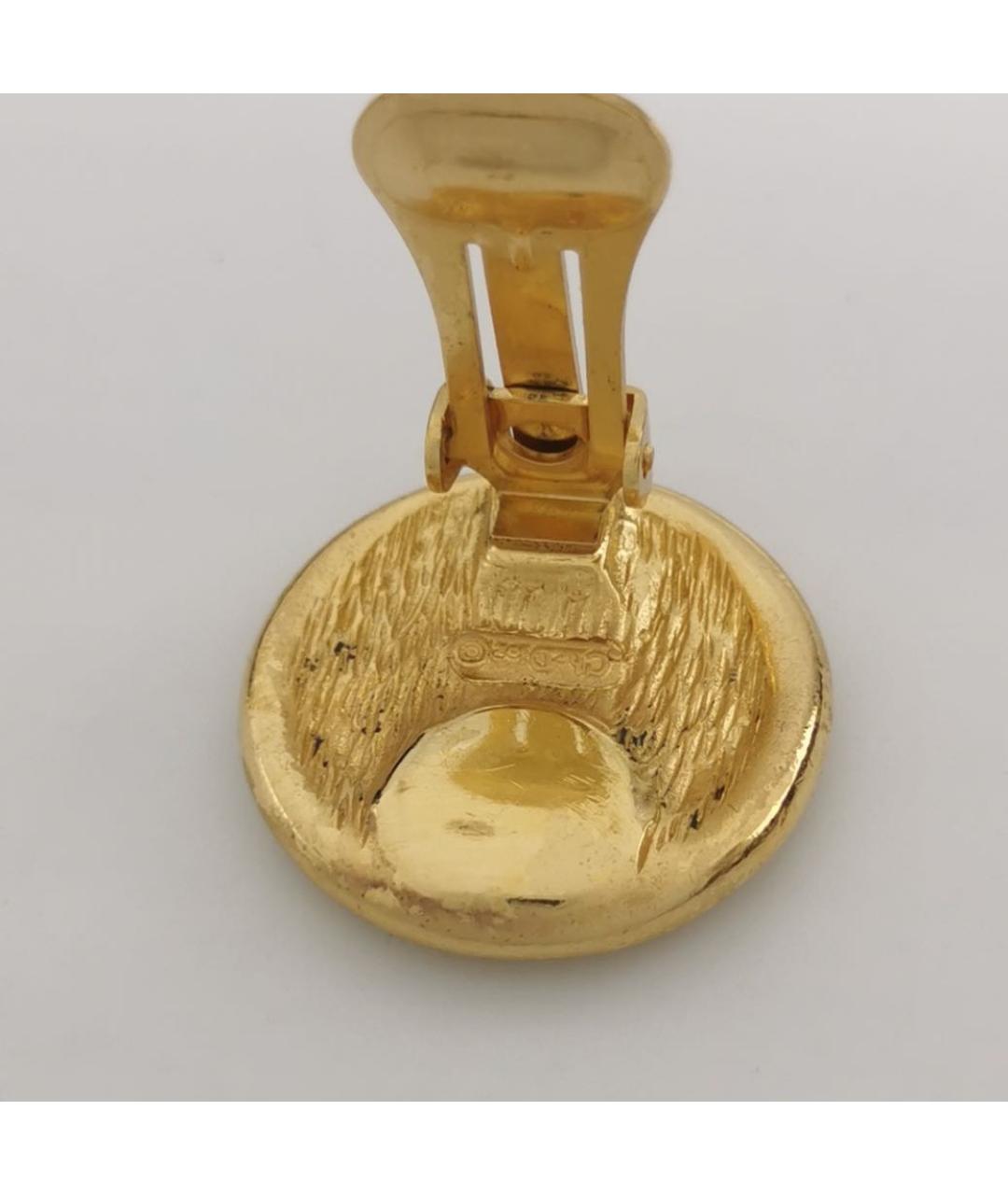 CHRISTIAN DIOR Черные позолоченные клипсы, фото 6