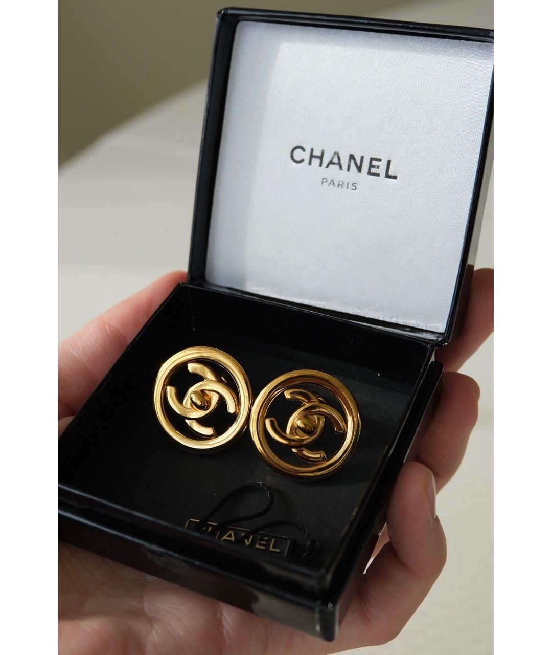 CHANEL Золотые металлические клипсы, фото 8