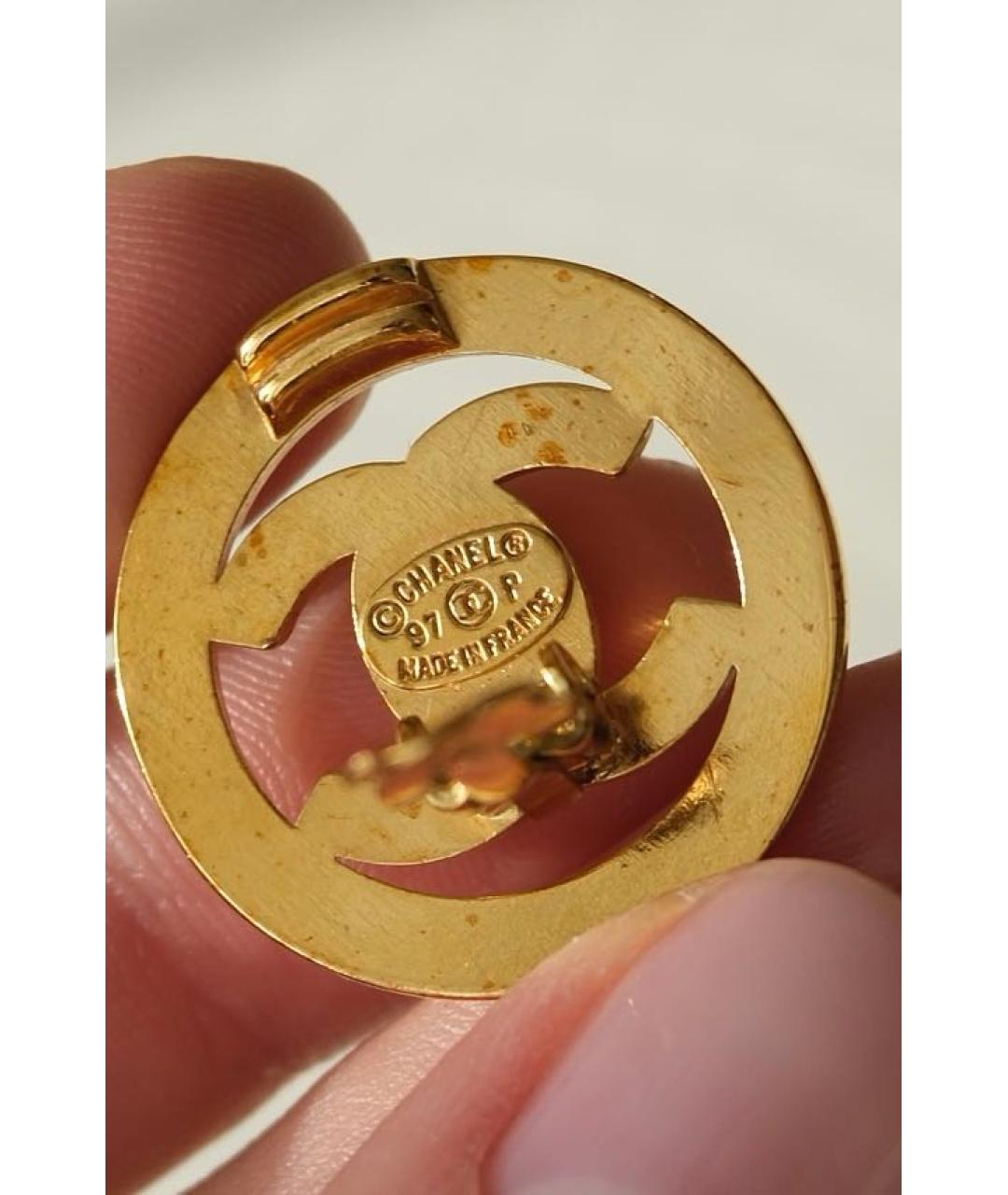 CHANEL Золотые металлические клипсы, фото 4