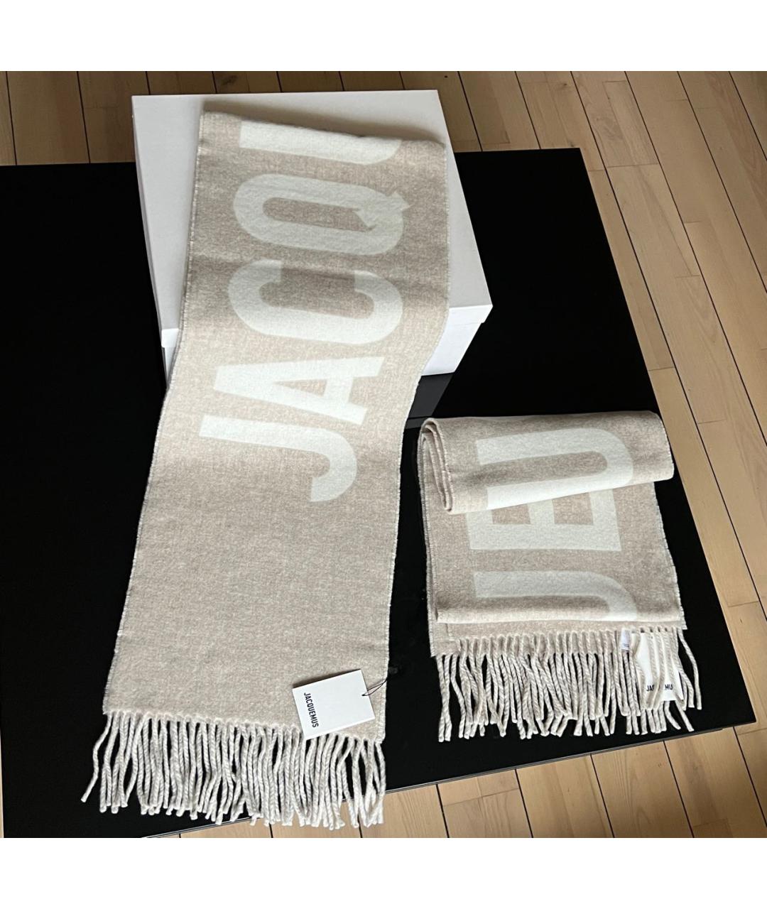 JACQUEMUS Бежевый шерстяной шарф, фото 2