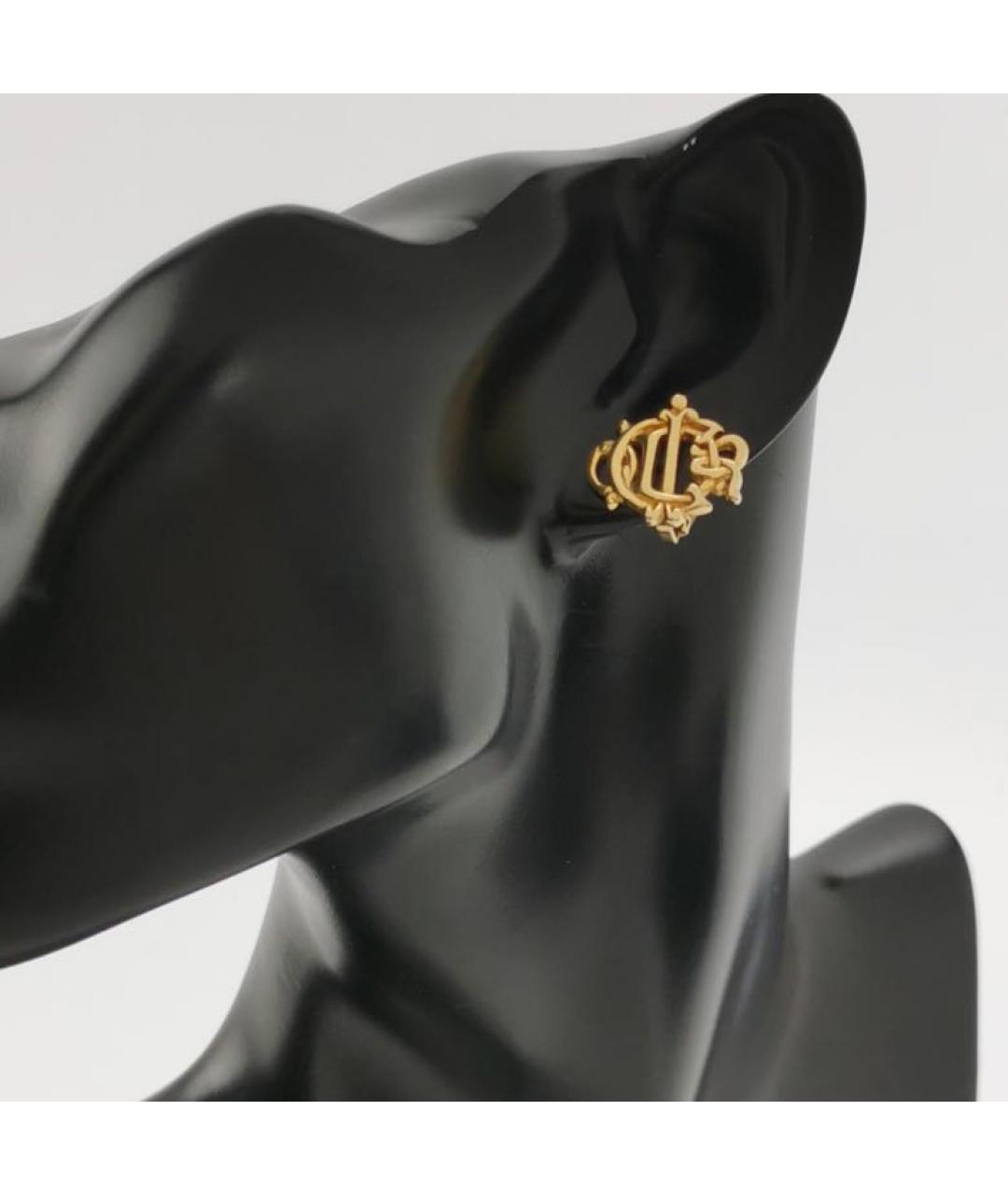 CHRISTIAN DIOR Золотые позолоченные клипсы, фото 2