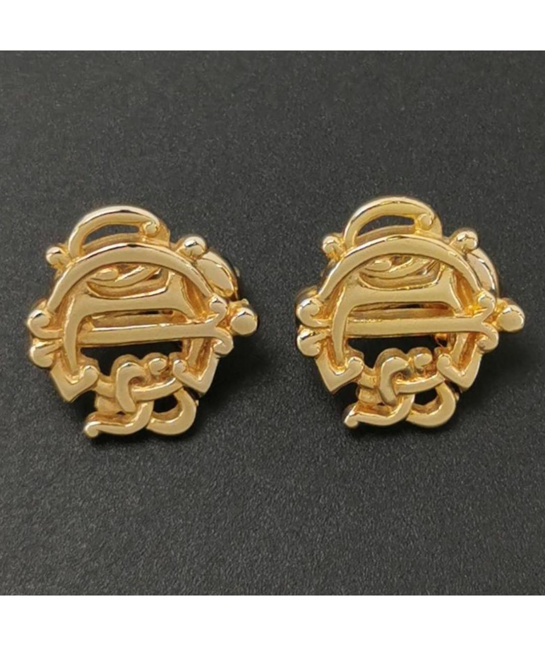CHRISTIAN DIOR Золотые позолоченные клипсы, фото 4
