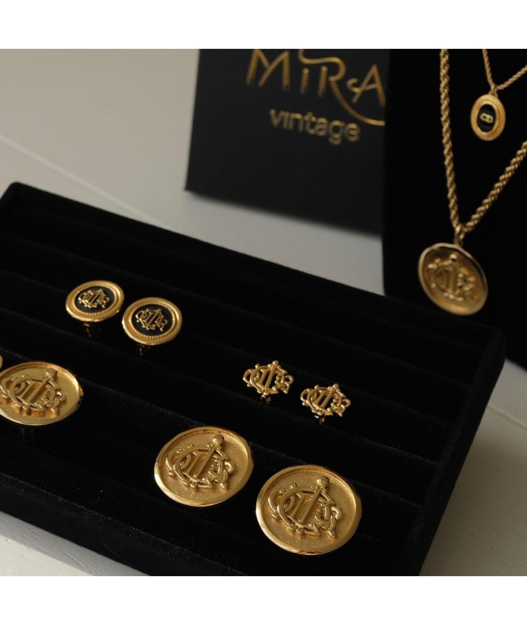 CHRISTIAN DIOR Золотые позолоченные клипсы, фото 6