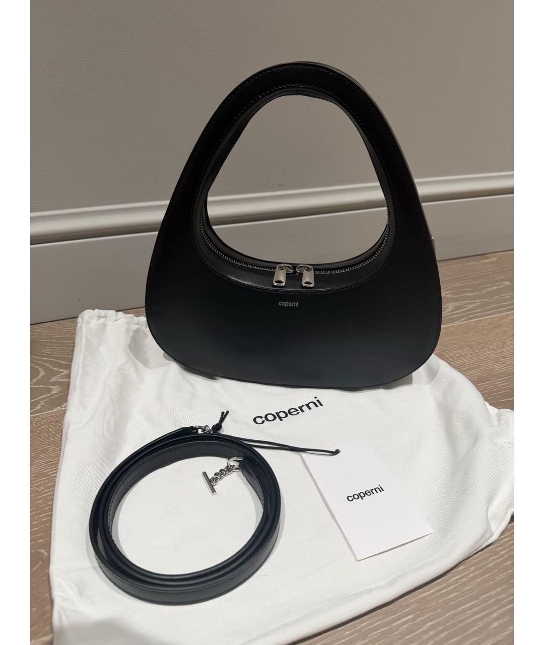 COPERNI Черная кожаная сумка с короткими ручками, фото 4
