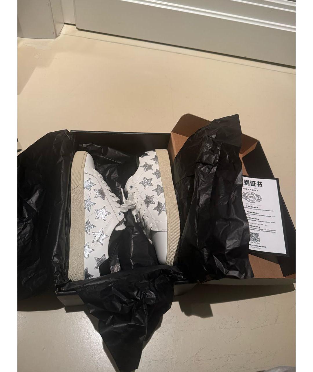 SAINT LAURENT Белые кожаные кеды, фото 5