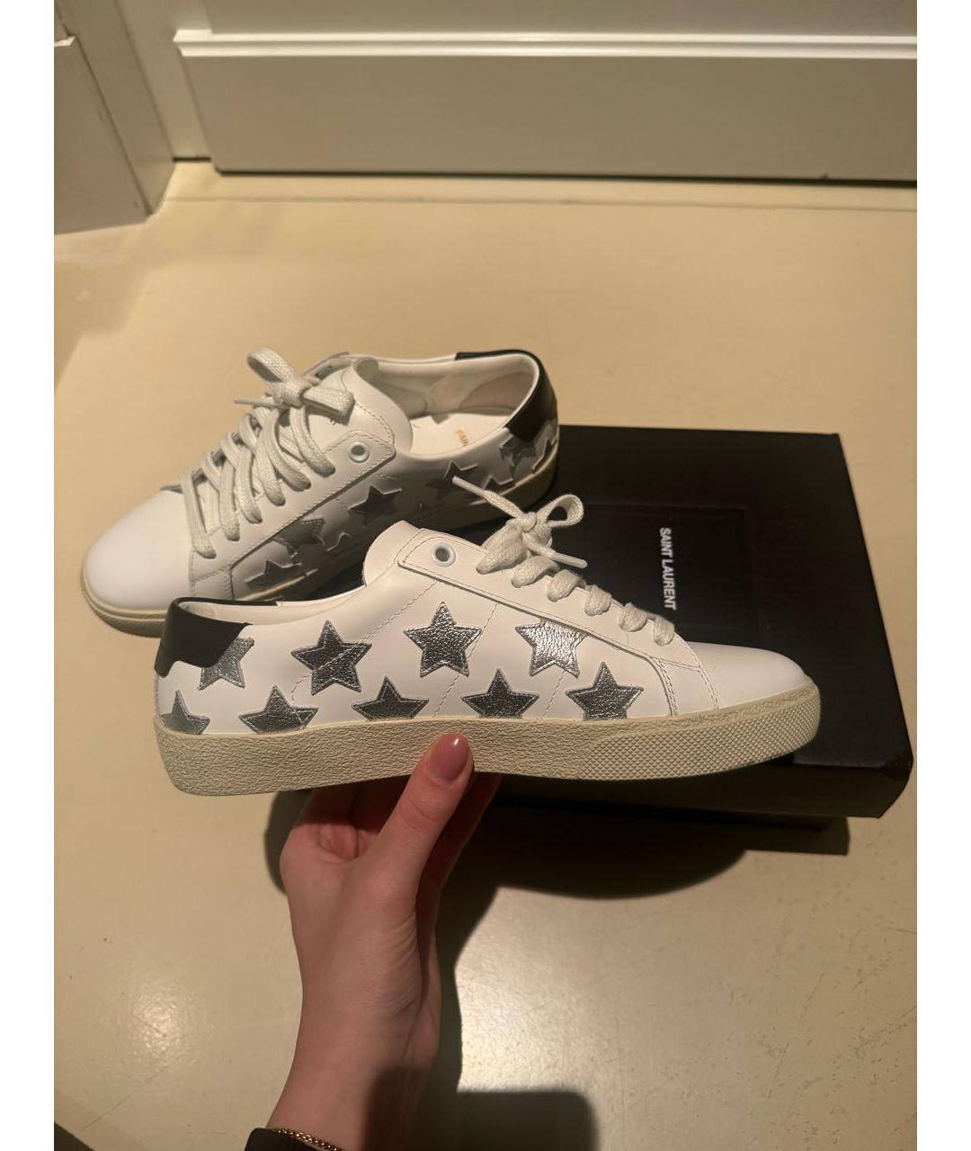 SAINT LAURENT Белые кожаные кеды, фото 6