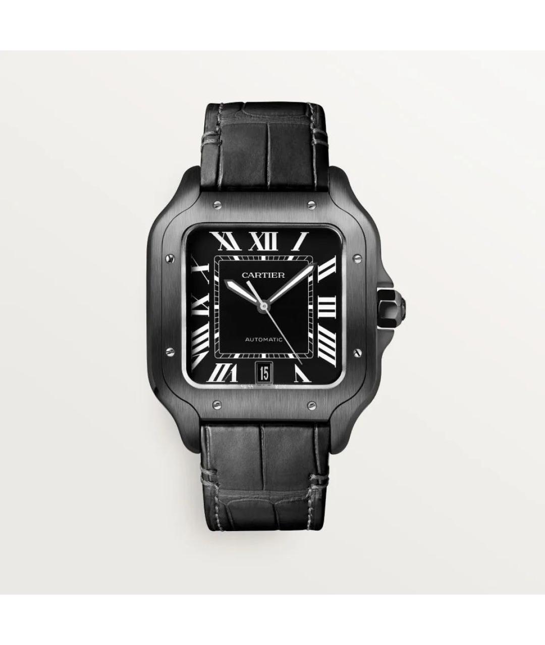 CARTIER Черные часы, фото 5