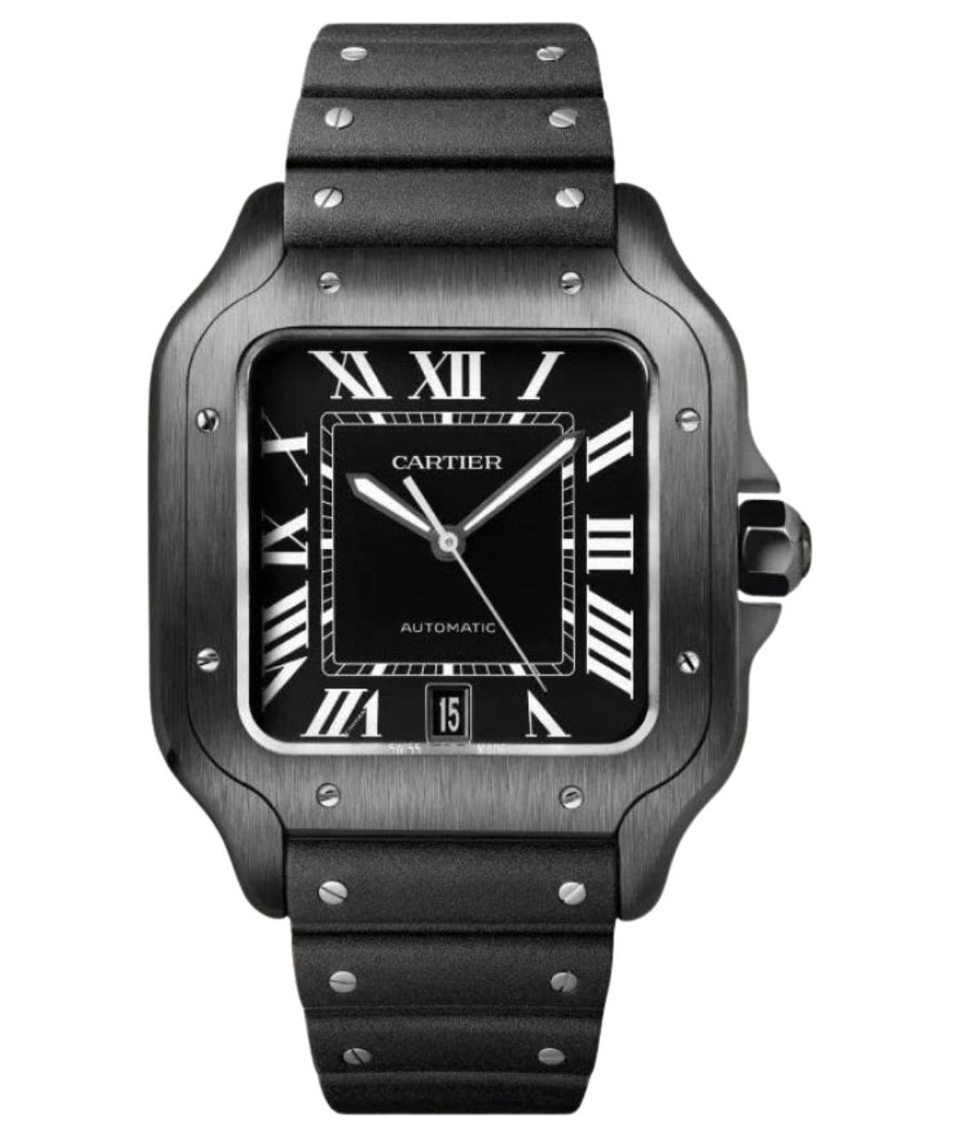 CARTIER Черные часы, фото 1