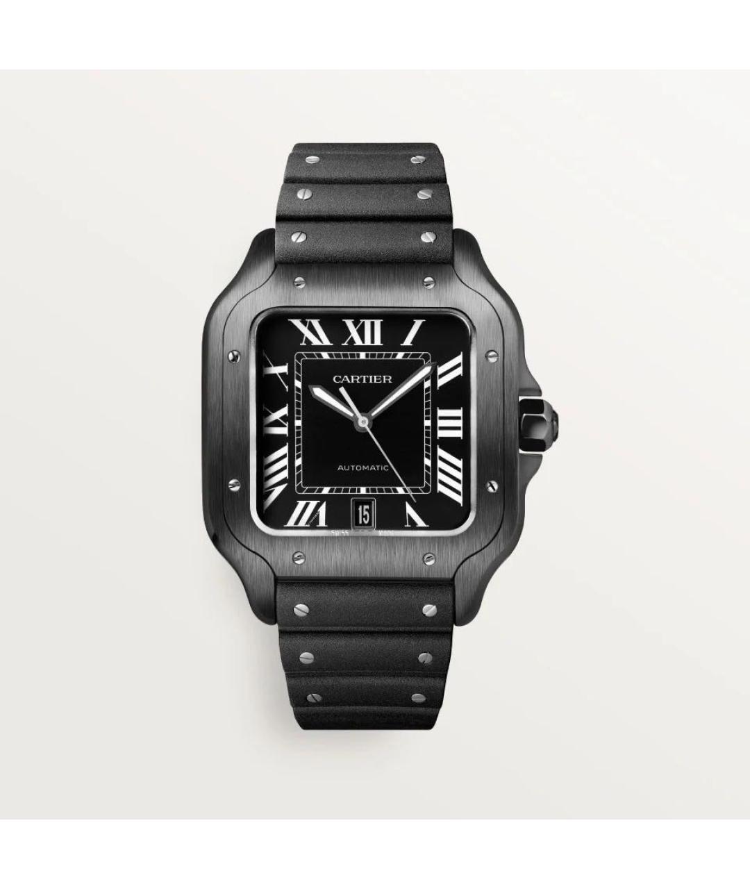 CARTIER Черные часы, фото 9