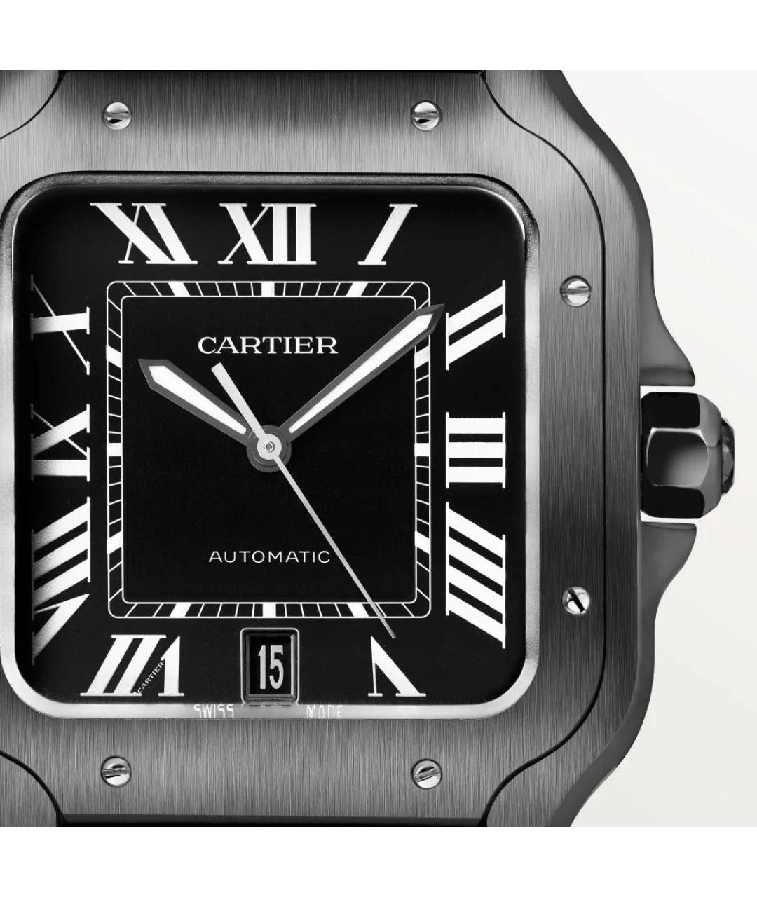 CARTIER Черные часы, фото 4