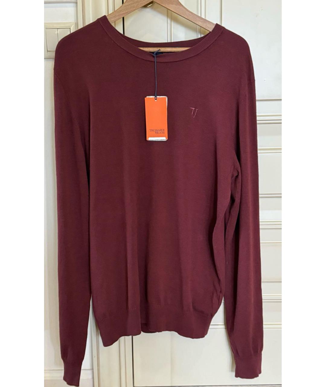 TRUSSARDI JEANS Бордовый вискозный джемпер / свитер, фото 5