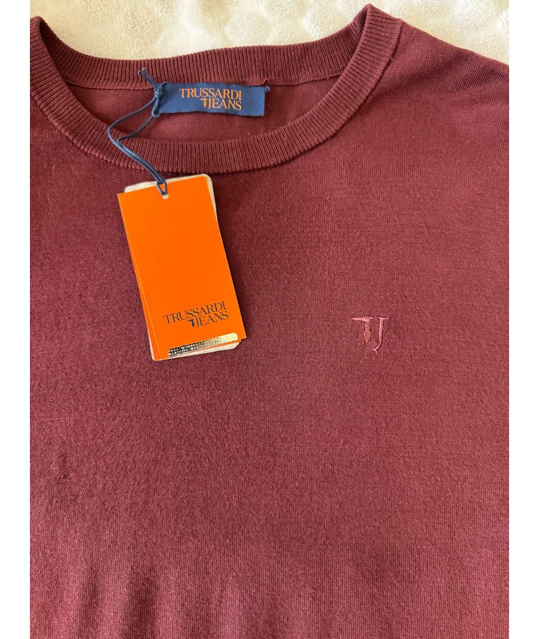 TRUSSARDI JEANS Бордовый вискозный джемпер / свитер, фото 3