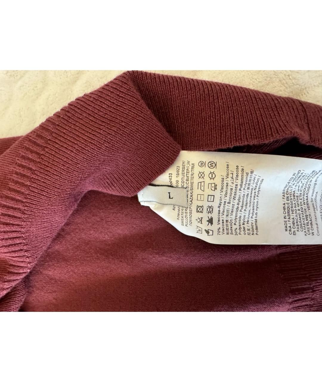 TRUSSARDI JEANS Бордовый вискозный джемпер / свитер, фото 4