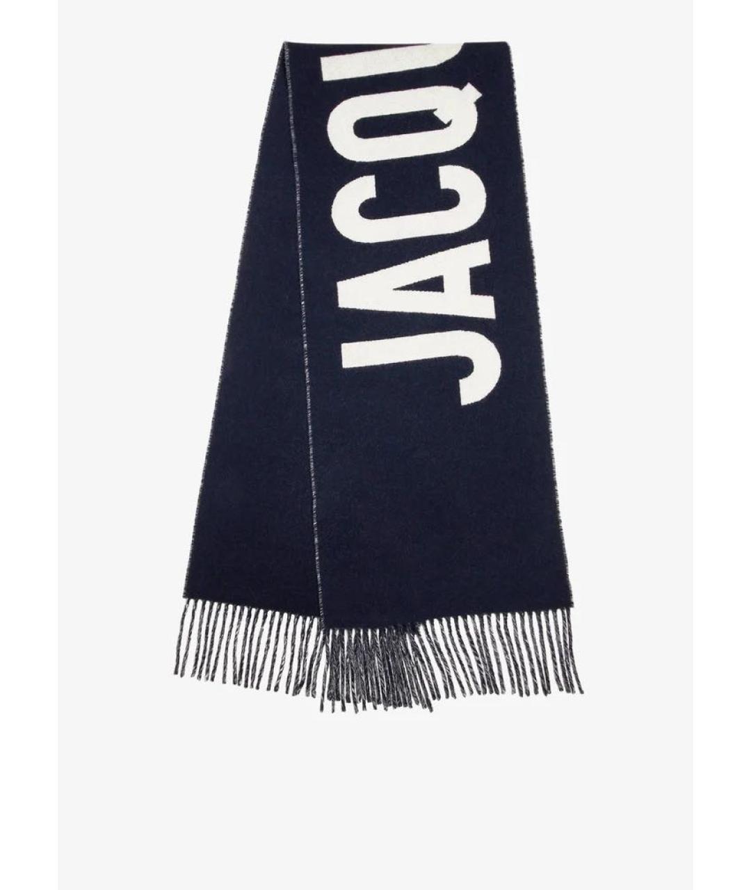 JACQUEMUS Темно-синий шерстяной шарф, фото 5