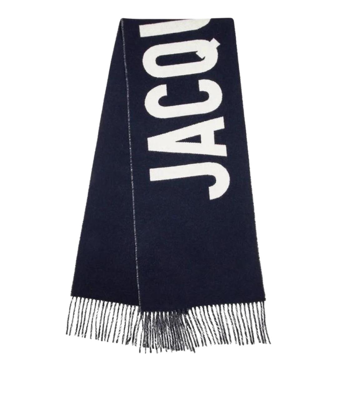 JACQUEMUS Темно-синий шерстяной шарф, фото 1