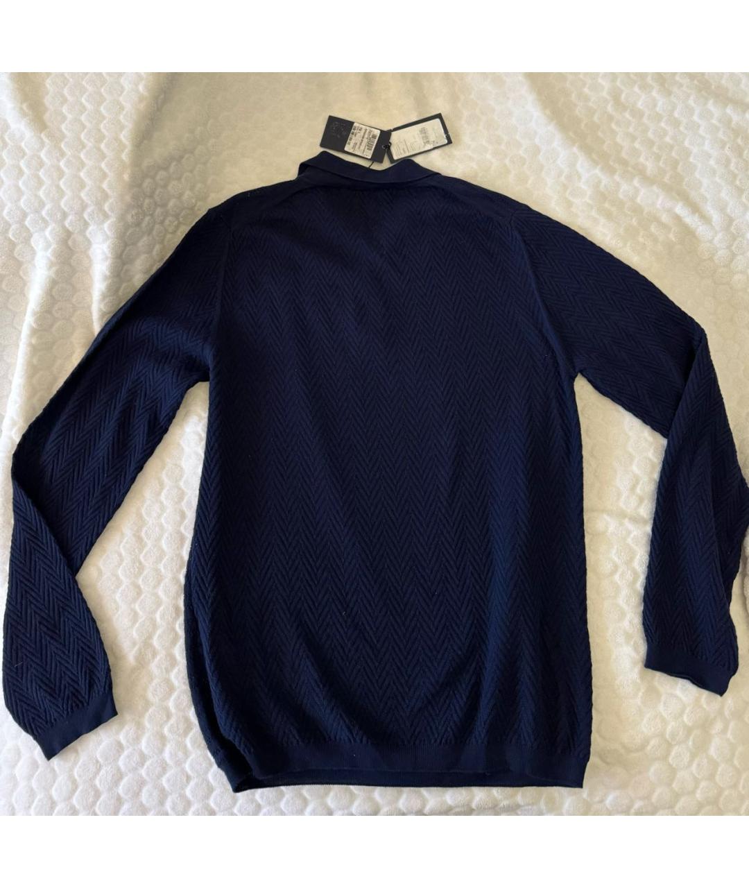 TRUSSARDI JEANS Темно-синий хлопковый джемпер / свитер, фото 2