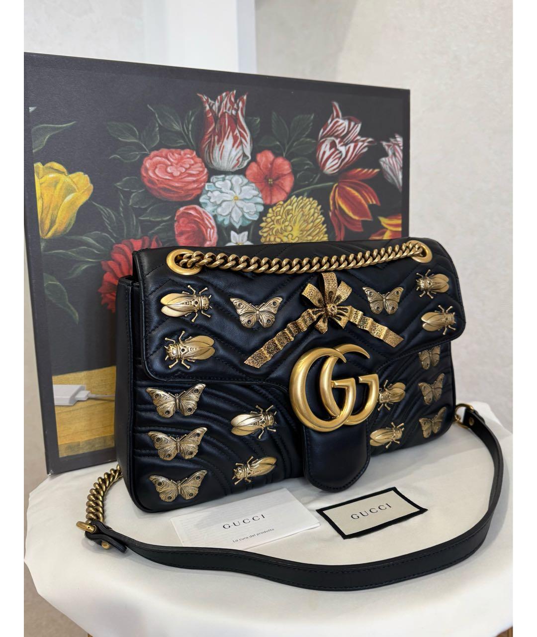 GUCCI Черная кожаная сумка через плечо, фото 3