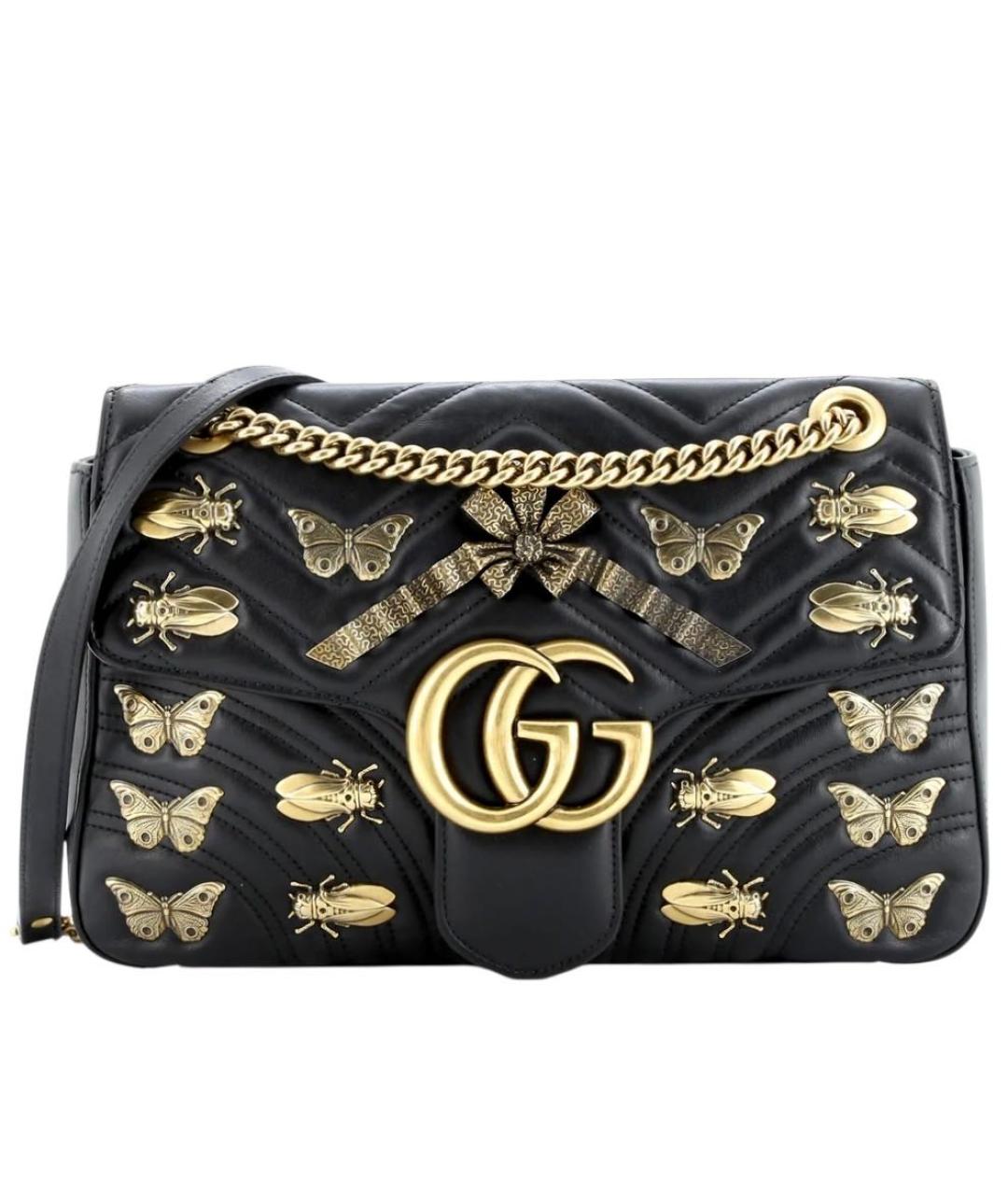 GUCCI Черная кожаная сумка через плечо, фото 1