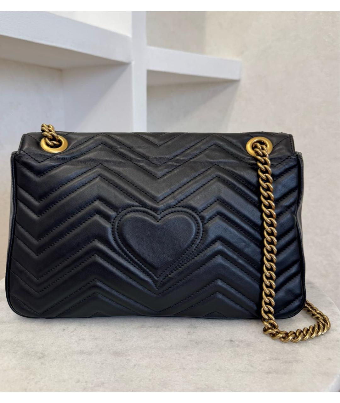 GUCCI Черная кожаная сумка через плечо, фото 8