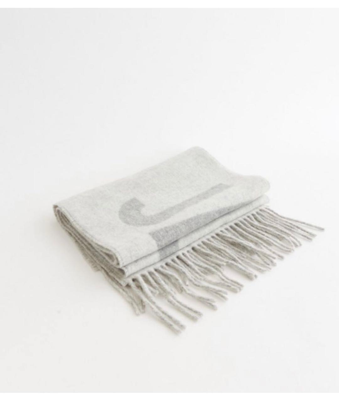 JACQUEMUS Серый шерстяной шарф, фото 2