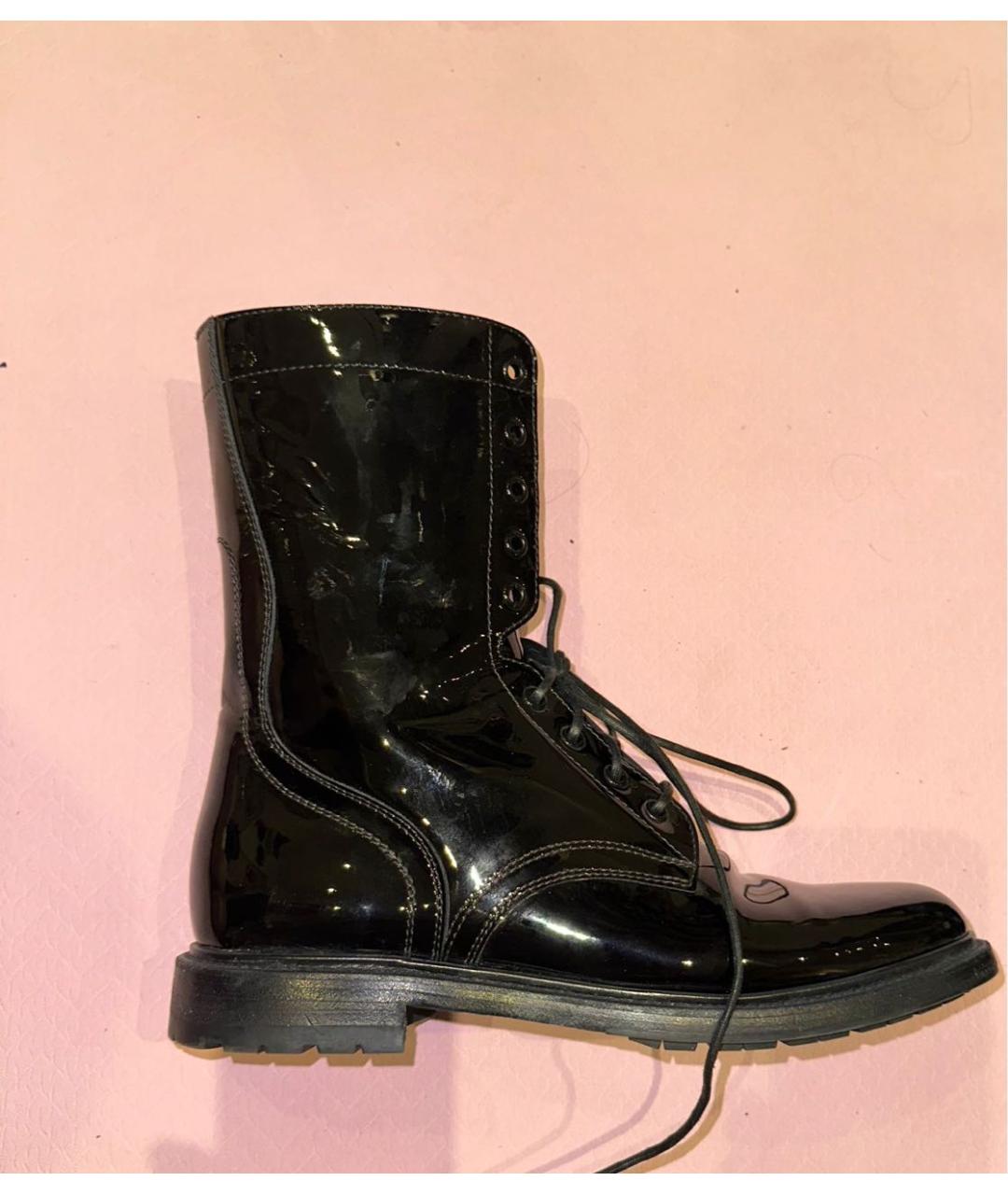 CELINE Черные ботинки из лакированной кожи, фото 8