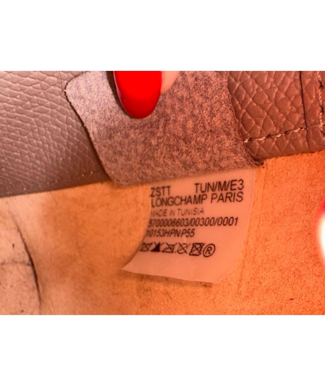 LONGCHAMP Серая кожаная сумка тоут, фото 5