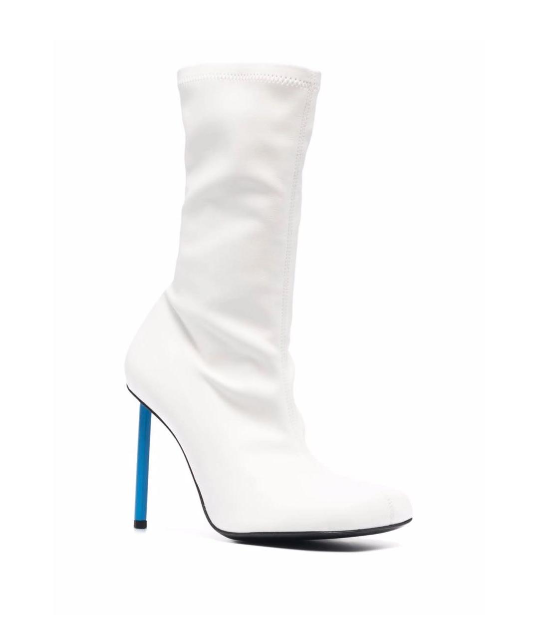 OFF-WHITE Белые кожаные ботильоны, фото 3