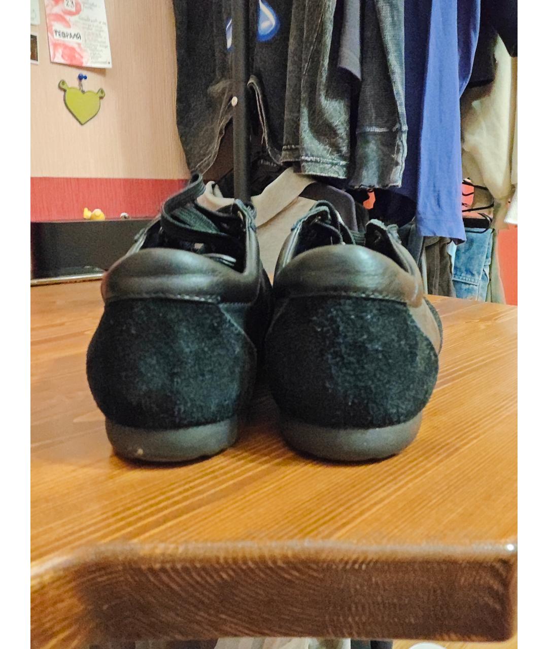 DOLCE&GABBANA Черные кожаные низкие кроссовки / кеды, фото 4